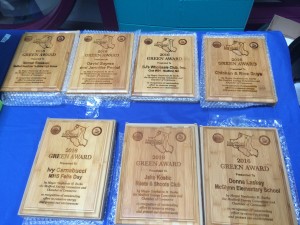 Photo of the 2016 Green Awards plaques